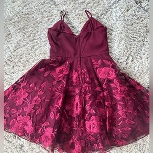 Burgundy floral dress